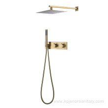 Gold Minimalist Wall-Mounted Shower Faucet